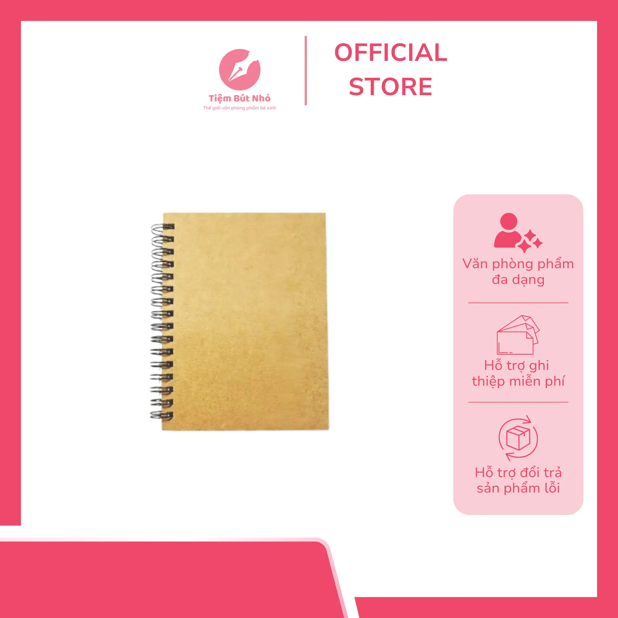 Sổ A4 A5 A6 100 trang giấy kem 3 Sổ A4 A5 A6 100 trang giấy kem